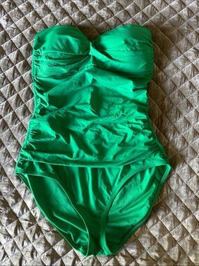 Anne Cole Emerald Green Strapless One-Piece Swimsuit